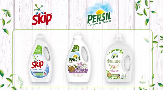 Lessives Skip et Persil