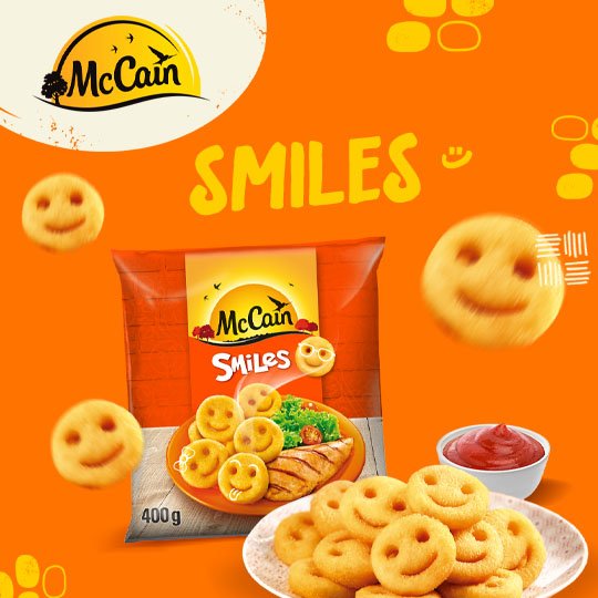 image-Macias, práticas e deliciosas assadas ou fritas! McCain Smiles